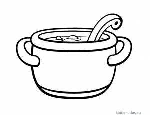 Кастрюля с супом» раскраска для детей