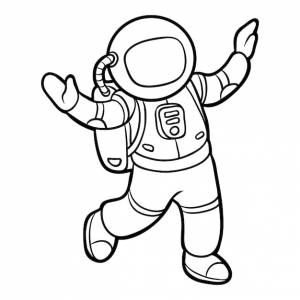 Книжка-раскраска для детей, космонавт