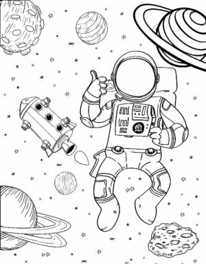 Раскраска Космонавт раскраска