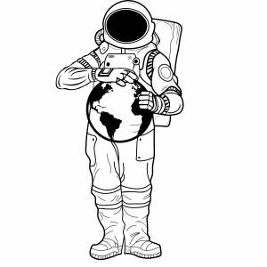 Космонавт рисунок раскраска