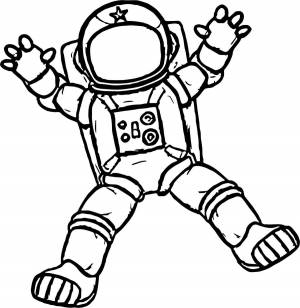 Раскраска Космонавта в скафандре для детей