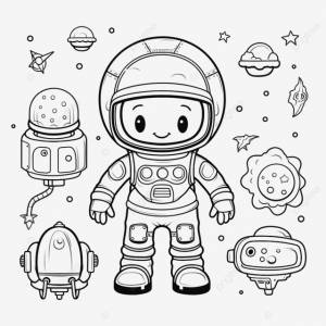 Рисунок элемента игрушки космонавта для раскраски PNG , космонавт, игрушка, игрушки PNG рисунок для й загрузки
