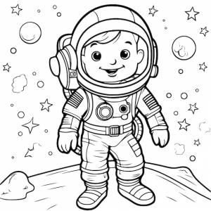 Раскраски космонавты для детей