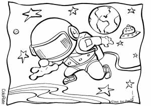 Раскраска Астронавт в космосе