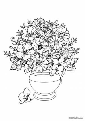 Раскраска Ваза с цветами