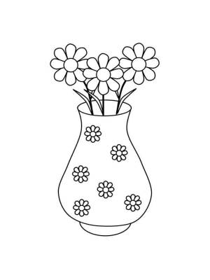 Раскраски цветы в вазе