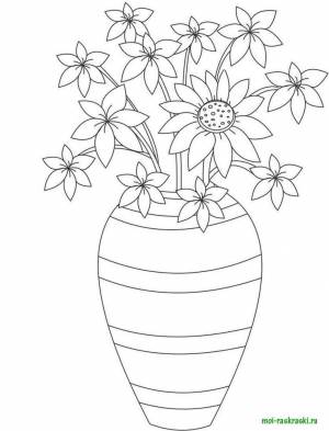 Раскраски цветы в вазе