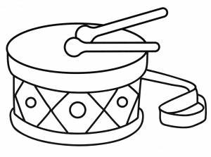 Раскраска Барабан с палочками