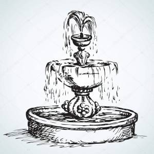 Фонтан рисунок карандашом