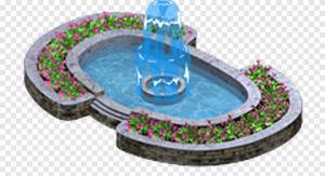 Ведро мультфильма Фонтан, цветочная анимация, фиолетовый, цветок png