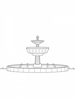 Раскраски Фонтан   в формате