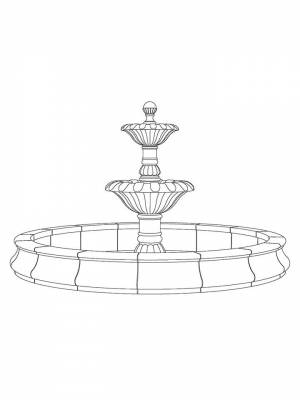 Раскраски Фонтан   в формате