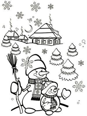 Раскраски Снеговик