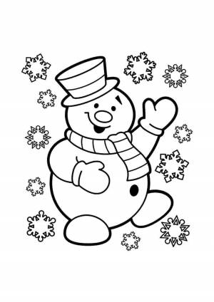 Снеговик картинка раскраска