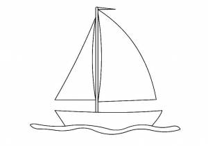 Раскраски Раскраска Лодка с парусом