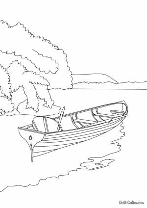 Раскраска Лодка на берегу