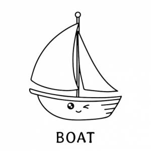 Раскраска лодка для детей со словом б
