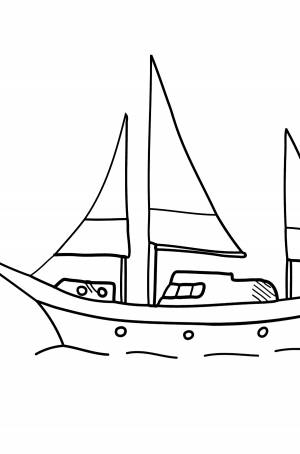 Раскраска Простой Кораблик ♥ Онлайн и !