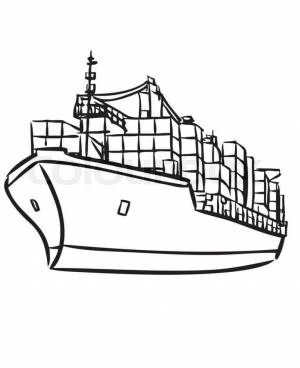 Раскраска грузовое судно 2