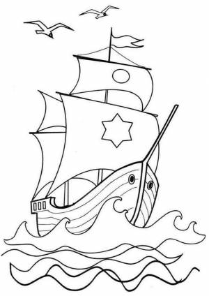 Раскраска Простой парусник