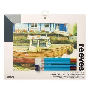 Набор Рисуем по номерам рисунок-лодка, цветные карандаши, Reeves RVPPWP9 доставка по россии