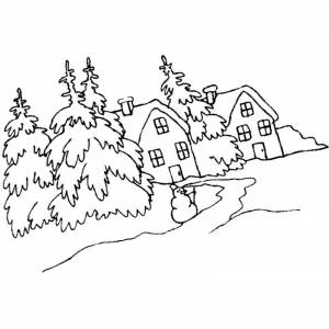 Раскраска зимний пейзаж это и есть зимняя сказка