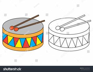 Drum Coloring Page Educational Game Preschool