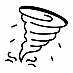 Рисунок торнадо с черным контуром