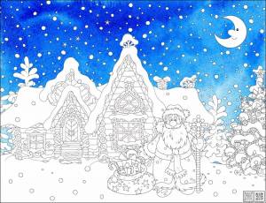 Раскраска в цвете Новогодняя сказка ID Wall