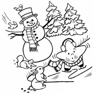 Раскраска короткая зимняя сказка