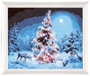 роспись по номерам Зимняя сказка с красками по 3 мл, кисти 30x40 Школа талантов, цены на Мегамаркет