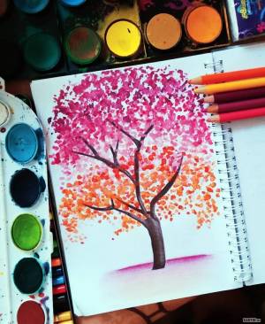 Красивые рисунки красками для начинающих