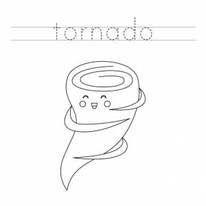 Проследите буквы и раскрасьте торнадо практика почерка для детей