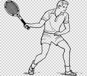Теннисные мячи Racket Drawing Rakieta tenisowa, теннис, белый, рука, спорт png