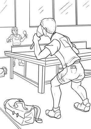 Раскраска играть в настольный теннис 12