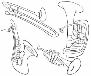 Рисунки музыкальных инструментов карандашом
