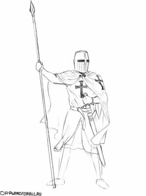 как нарисовать рыцаря карандашом
