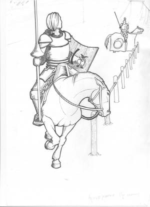 Рыцарь на коне рисунок карандашом
