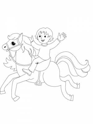 Раскраска Всадник черно белая онлайн