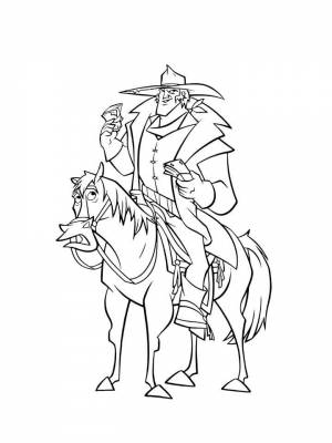 Раскраска Всадник картинка  онлайн