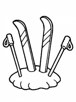 Раскраски Лыжи   в формате