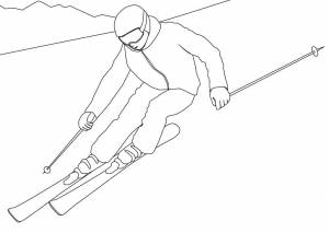 Раскраска лыжи 1