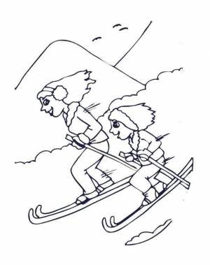 Раскраски быстро, Раскраска Быстро на лыжах лыжи