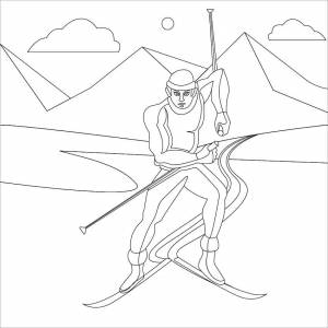 Раскраска лыжи 2
