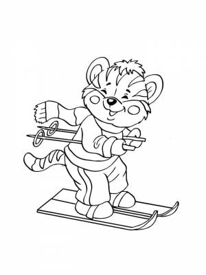 Раскраски Лыжи   в формате