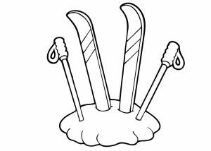 Раскраски Лыжи для детей