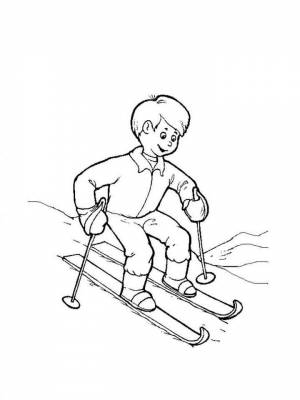 Раскраски Лыжи   в формате