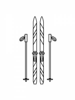 Раскраски Лыжи   в формате