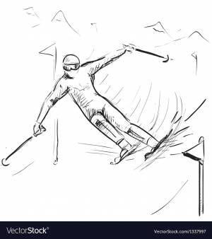 Рисунок лыжи карандашом