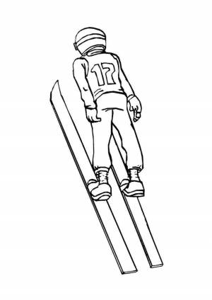 Лыжник раскраска
